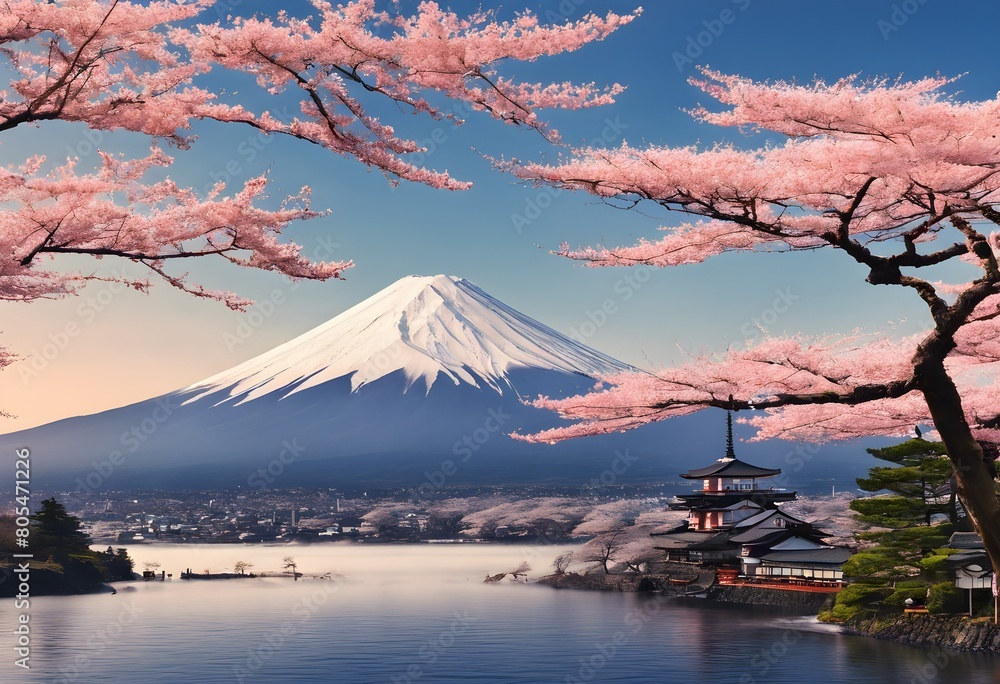 An Illustration of Mount Fuji in Japan