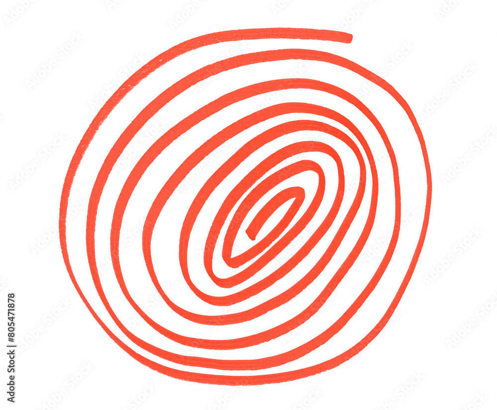 Grunge scribble spiral, red marker isolated on white background Grunge scribble spiral, red marker isolated on white background