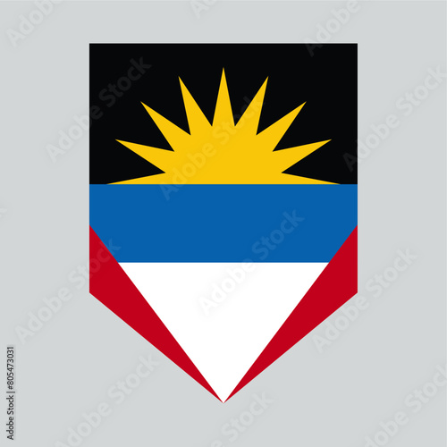 Free Download Antigua and Barbuda Flag in Shield Shape - GFXLoad