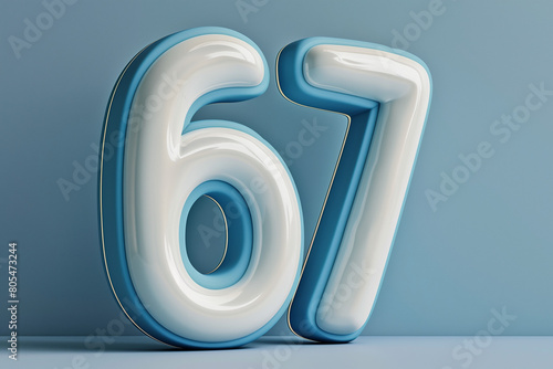 Number 67 in 3d style 