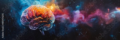 Detailed human brain illustration photo