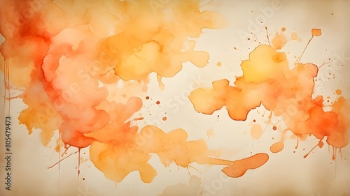 An exquisite background featuring watercolor paint stains and a yellow-orange tint, reminiscent of antique grunge.