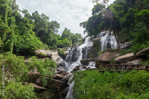 Mae Klang Waterfall. Beautiful waterfall in Doi Inthanon National Park. North Thailand.