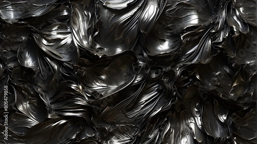lustrous black metal foil as the background texture