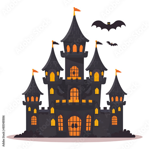 Illustration of Halloween castle