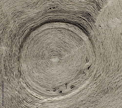 Image of the layers of a paper roll from the end.