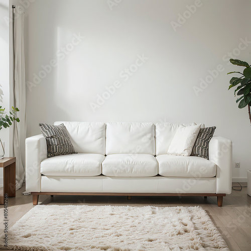 modern living room interior design with white sofa