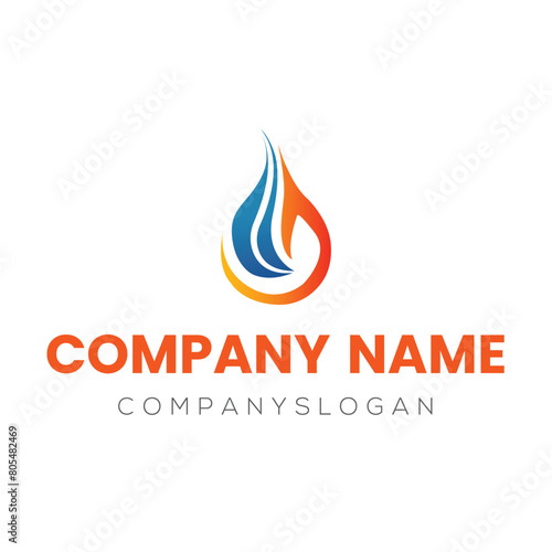Gas drop logo design, vector logo design, illustration 