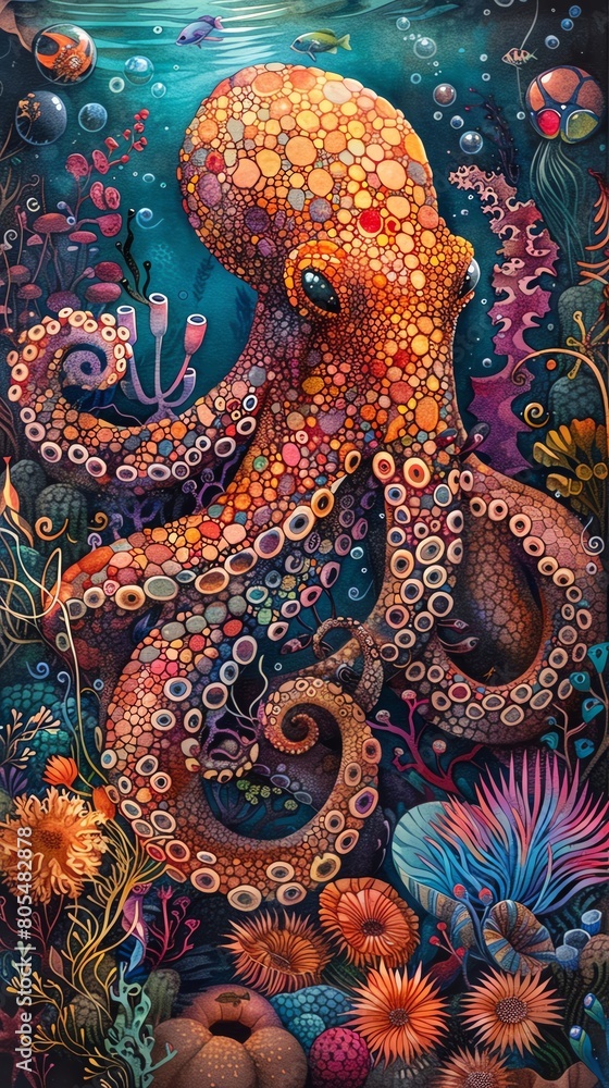 Explore a surreal underwater world painted in vibrant watercolors Capture mysterious creatures and dreamlike landscapes in intricate detail Explore a surreal underwater world painted in vibrant watercolors Capture mysterious creatures and dreamlike landscapes in intricate detail