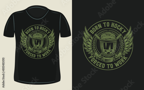 Photography Hocky t shirt design, ice hocky.