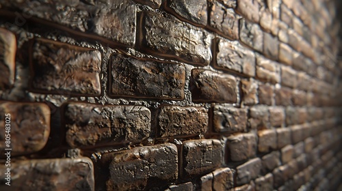 Showcase the symphony of textures in a brick wall, from rough to smooth, in exquisite detail.