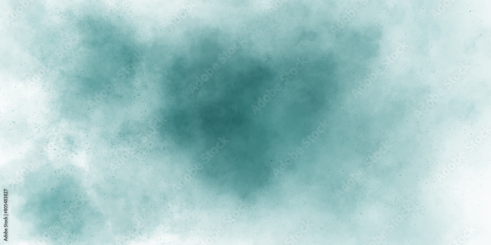Abstract Mint Bluesky Water color background, Illustration. cloudy Minty sky background with clouds, cloudy light blue watercolor natural clouds and smoke. beautiful cloudy Mint turquoise background