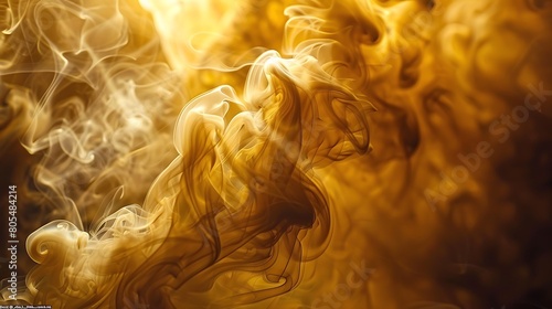 The intricate patterns of swirling smoke, illuminated by shafts of golden light, weave a mesmerizing tapestry in the air