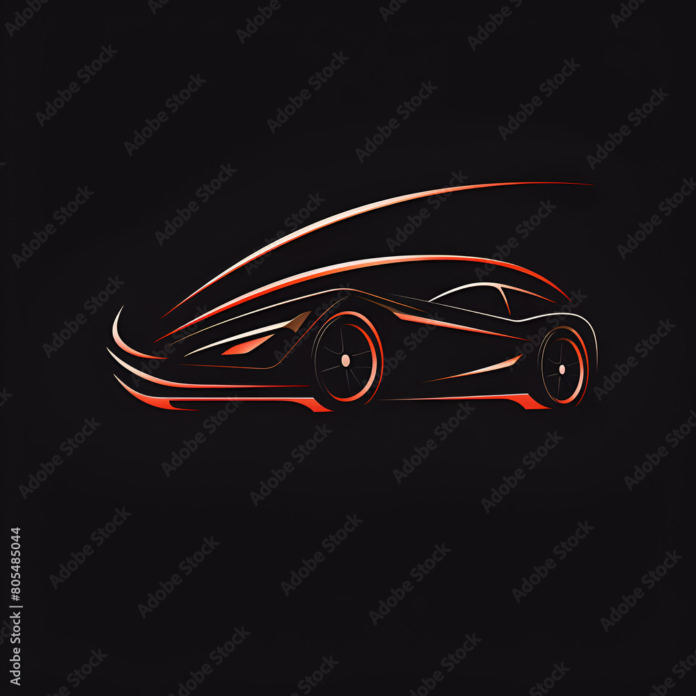 car logo Car illustration Red car artwork design Cartoonist car Stock