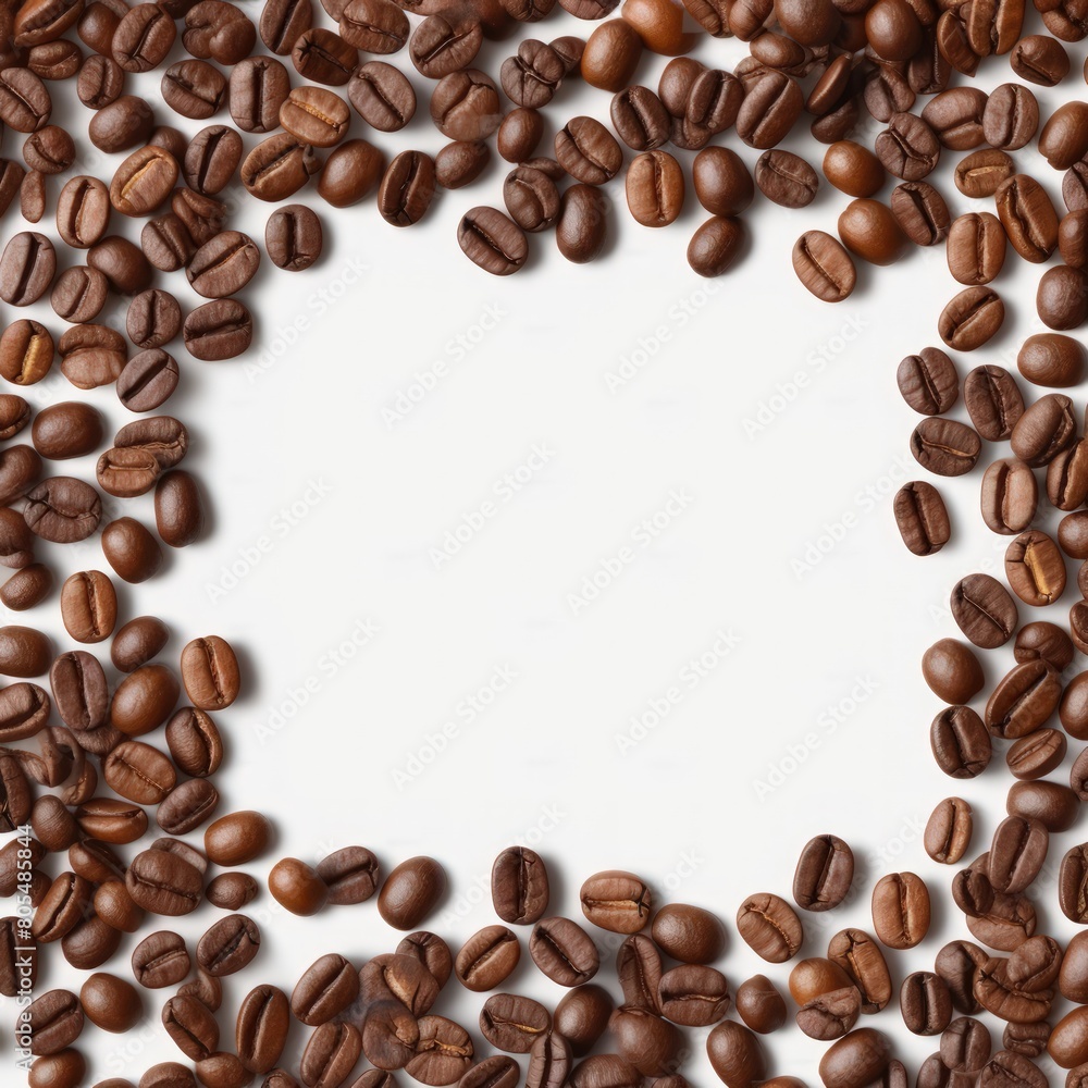 Coffee beans frame on a transparent background, cutout Coffee beans frame on a transparent background, cutout