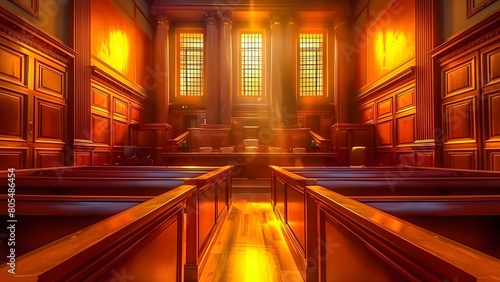 Judicial decision in a courtroom regarding a criminal case and justice. Concept Criminal Justice System, Courtroom Proceedings, Legal Decision, Judicial Process, Criminal Case Ruling