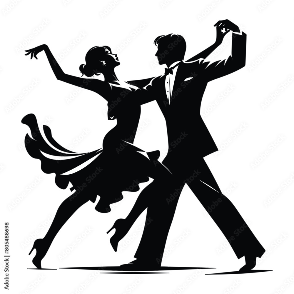 silhouette of Dancing couple vector silhouette of Dancing couple vector