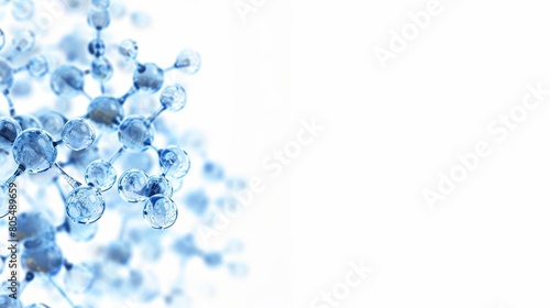  A tight shot of water drops against a pristine white backdrop, providing ample room for text or an inserted image