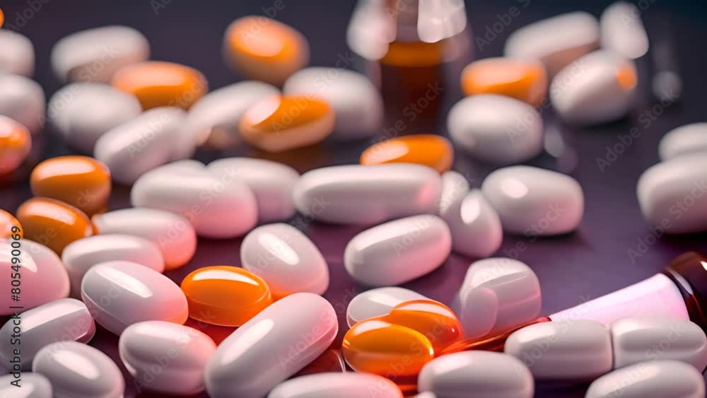 Close Up of Bottle of Pills Generative AI Close Up of Bottle of Pills Generative AI