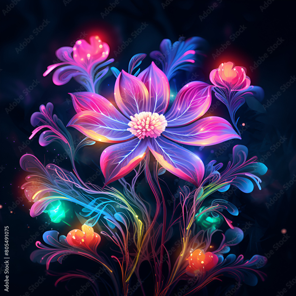 Naklejka premium Abstract colorful flower