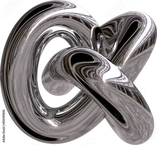 Принти на полотні Chrome knot with intricate, reflective surfaces twisting in a seamless loop, cre