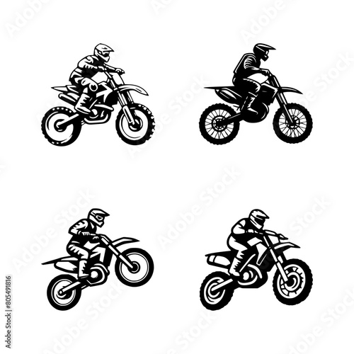 vector set of motocross icon (artwork 1)