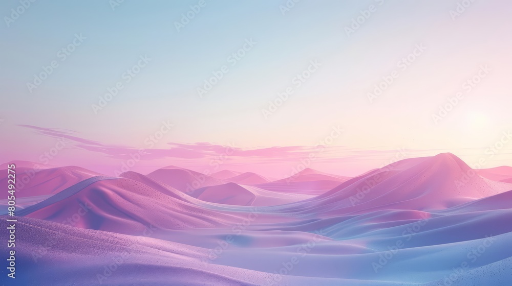 A 3D render of a pastel landscape background where gentle hills meet a soft, colorful sky at twilight, Sharpen Landscape background A 3D render of a pastel landscape background where gentle hills meet a soft, colorful sky at twilight, Sharpen Landscape background