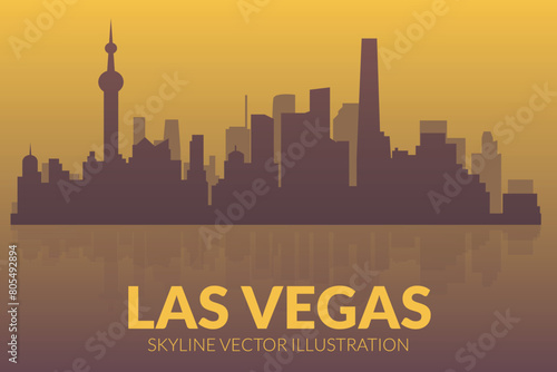 Las Vegas skyline with panorama background vector illustration business travel and tourism concept 