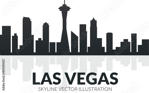 Las vegas vector silhouette skyline vector illustration