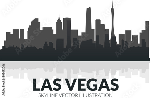 Las vegas vector silhouette skyline vector illustration