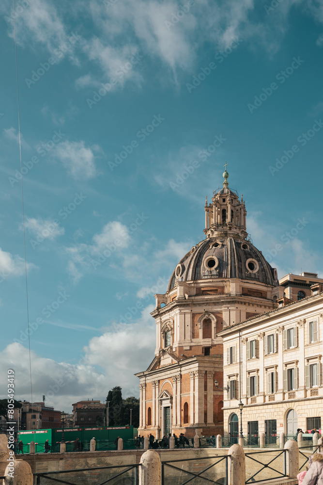 A grand, impressive building rises into the sky, its majestic dome reaching towards the heavens. The architecture exudes power and elegance, captivates with its intricate details and imposing presence A grand, impressive building rises into the sky, its majestic dome reaching towards the heavens. The architecture exudes power and elegance, captivates with its intricate details and imposing presence