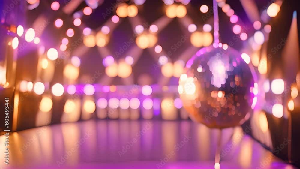 Disco Ball Hanging With Background Lights Generative AI Disco Ball Hanging With Background Lights Generative AI