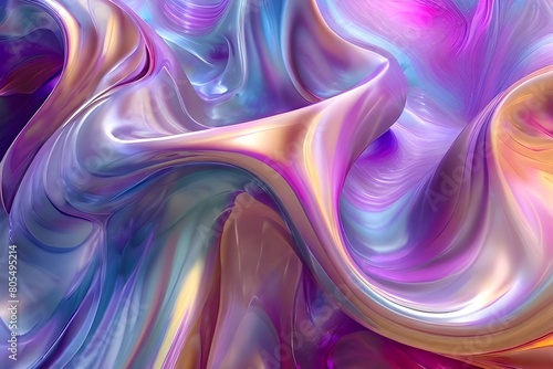 Abstract  smooth and shimmery digital image  smooth pastel swirls and shiny metallic finish. Abstract background