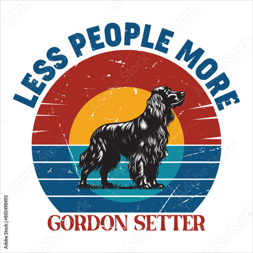 Less People More Gordon Setter T Shirt design