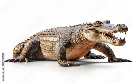 Crocodile Against White Backdrop