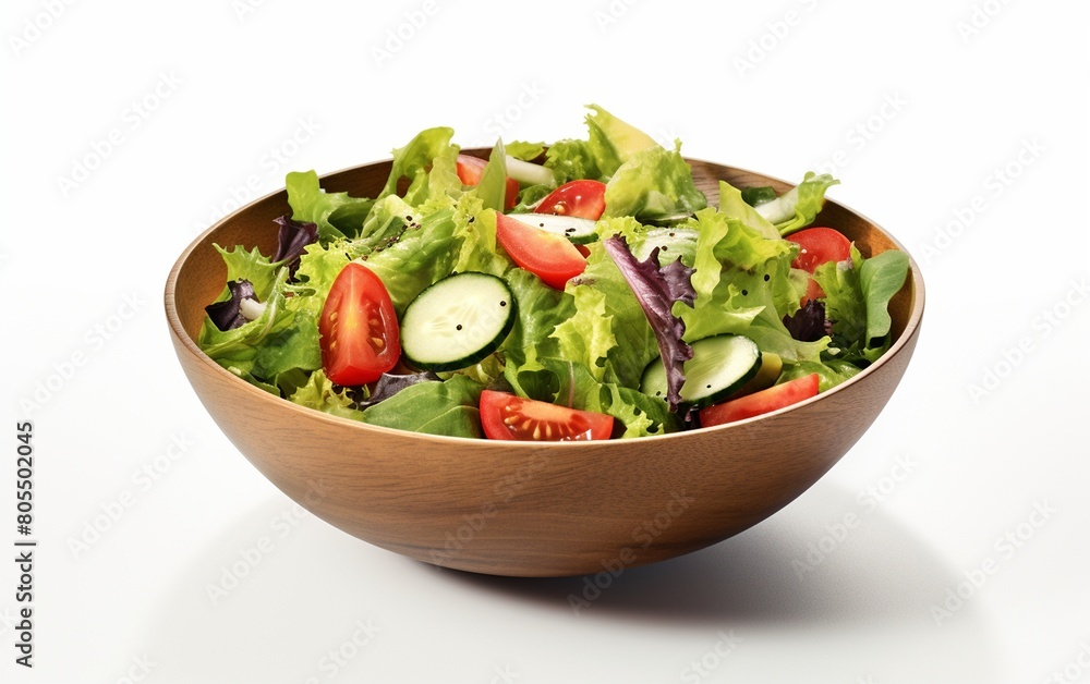 Fresh Salad on White