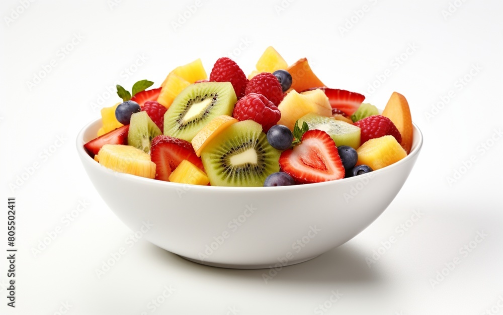 White Background Featuring Fruit Salad
