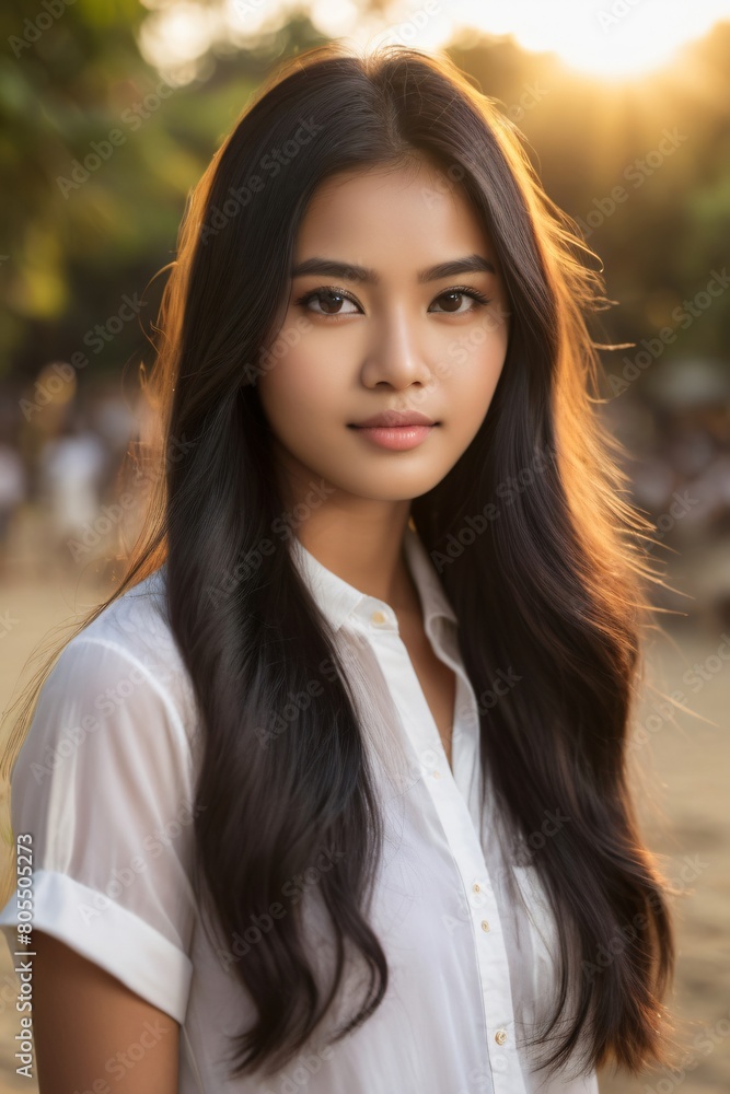 photo of Indonesian girl with long hair photo of Indonesian girl with long hair