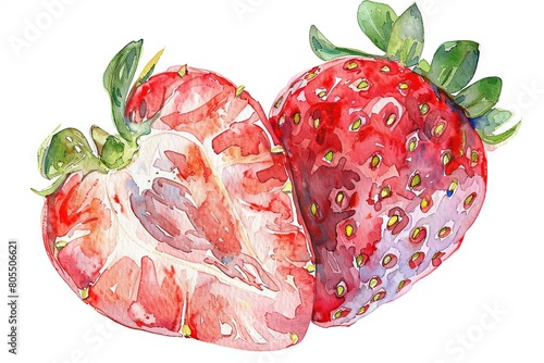 Juicy Watercolor Strawberry Vibrant of a Delicious Fruit