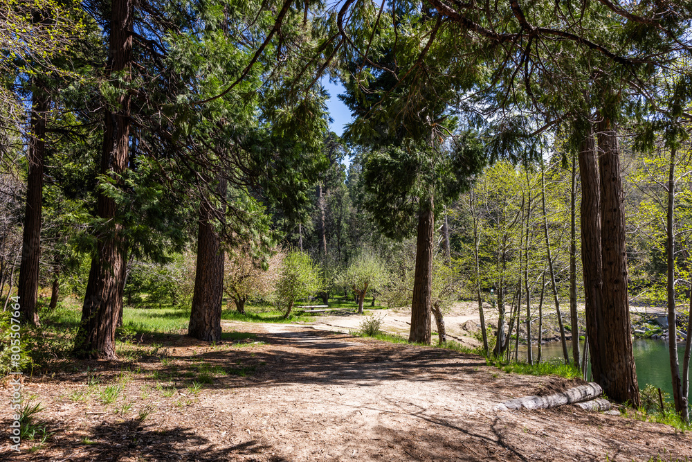 The south shore trail in Lake Arrowhead in California. Shot 3 May 2024. The south shore trail in Lake Arrowhead in California. Shot 3 May 2024.