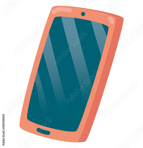 Smartphone in flat design. Mobile phone or cellphone with blank screen. Vector illustration isolated.