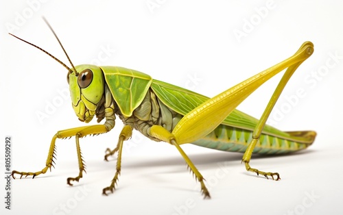 White Backdrop with Grasshopper © PNG 