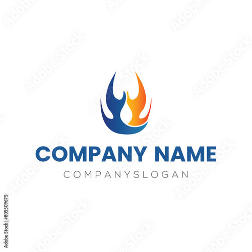 Flame gas logo design, vector logo design, illustration 