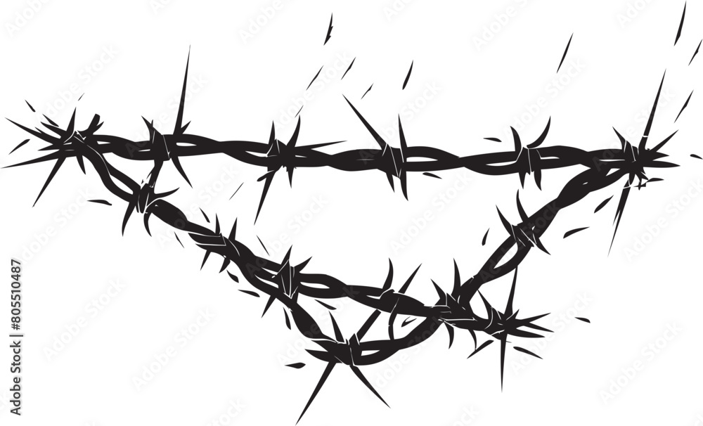 Minimalist Barbed Wire Vector Graphics Clean and Minimal
