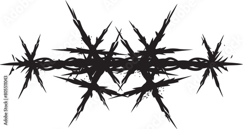 Geometric Barbed Wire Vector Elements Symmetrical Precision