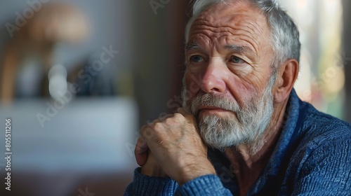 unhappy pensive older man thinking about problems, lost in thoughts, looking into distance, sitting alone,deppres retired man, thinking abount financial and Healthcare.