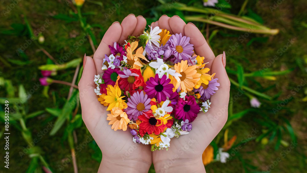 hands holding flowers hands holding flowers