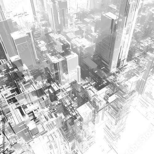 Stylish Smart City Image - Wireframe Cityscape for Corporate and Marketing Visuals