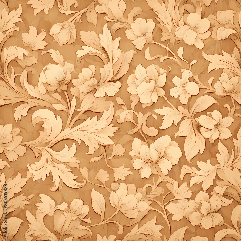 Vintage Wallpaper with Floral Pattern and Transparency, Ideal for Laptop Screenshots