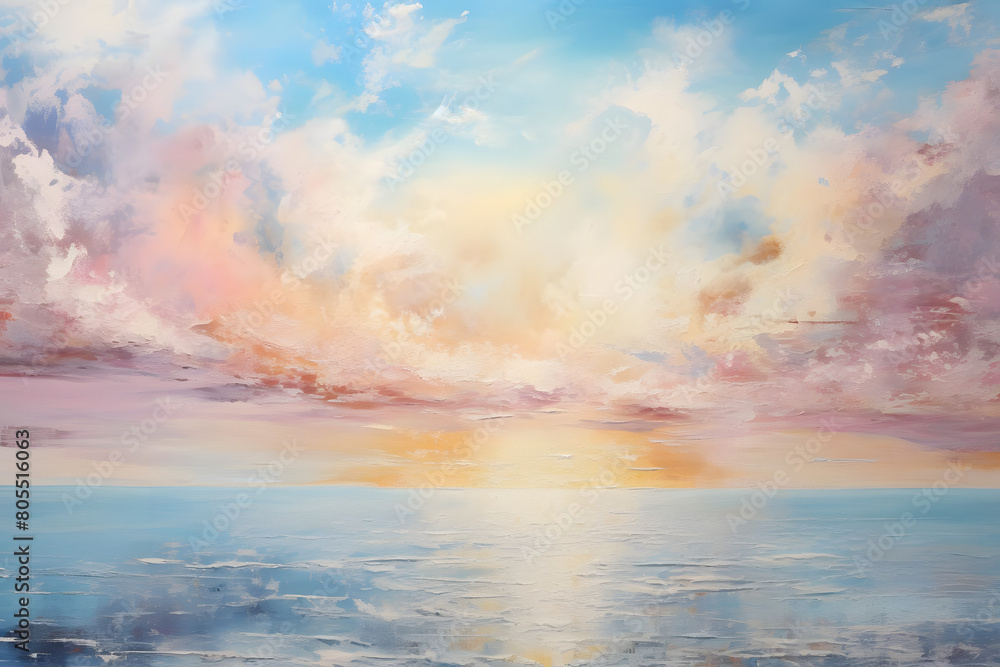 heavenly seascape tranquility, abstract landscape art, painting background, wallpaper